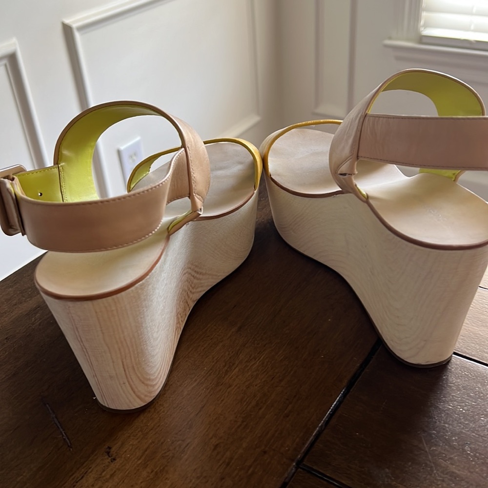 Bcbg Leather Platform Color Block Wedges - image 5